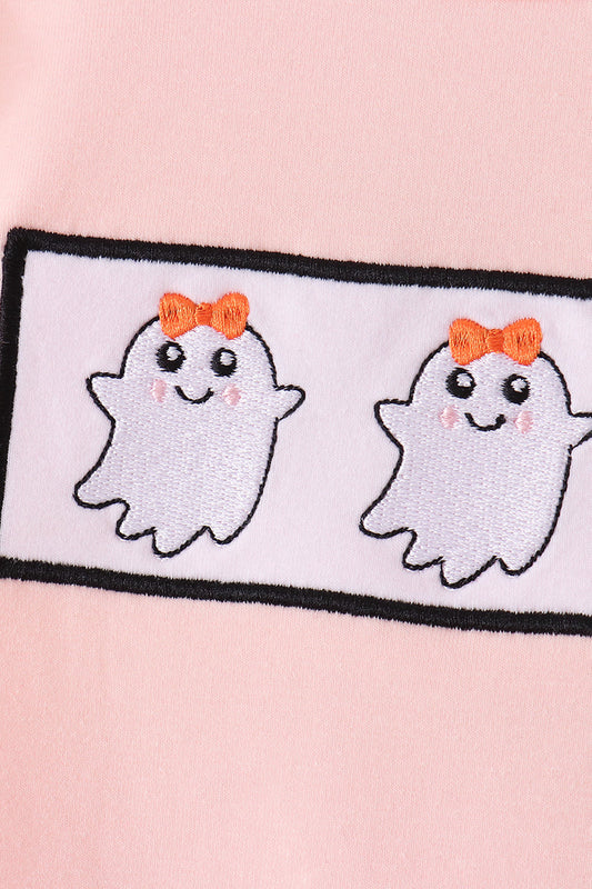 Pink Ghost Embroidery Ruffle Skorts Set