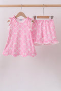 PINK BOW SHORT SET