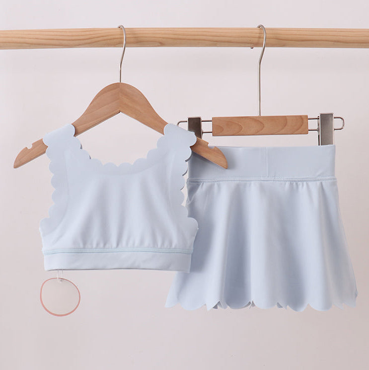 SCALLOPED YOGA SKORTS SET