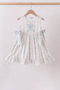 BOW FLORAL APPLIQUE DRESS
