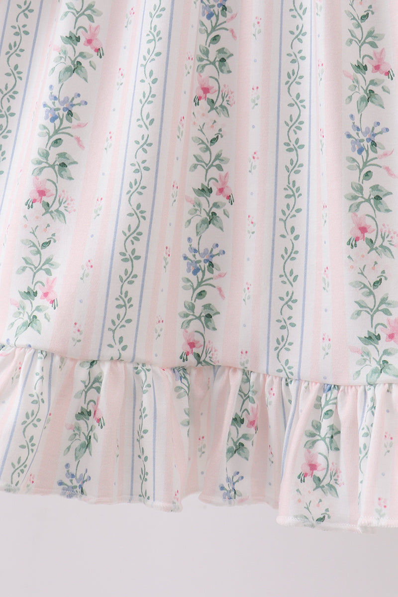 BOW FLORAL APPLIQUE DRESS