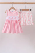 PINK SAILBOAT EMBROIDERED SET