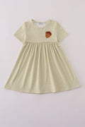 Pinecone embroidery stripe dress