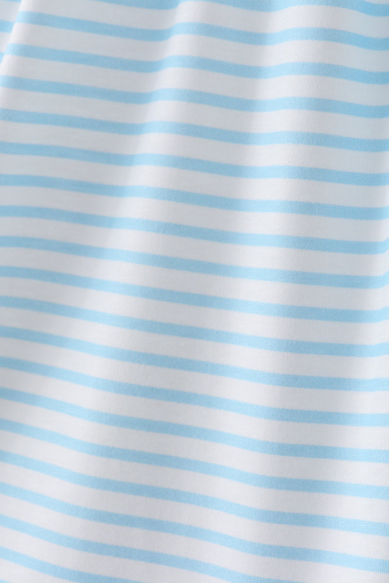BLUE SCHOOL APPLE FRENCH KNOT DRESS