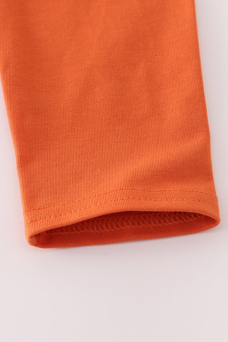 Rust Texas embroidery bow skorts set