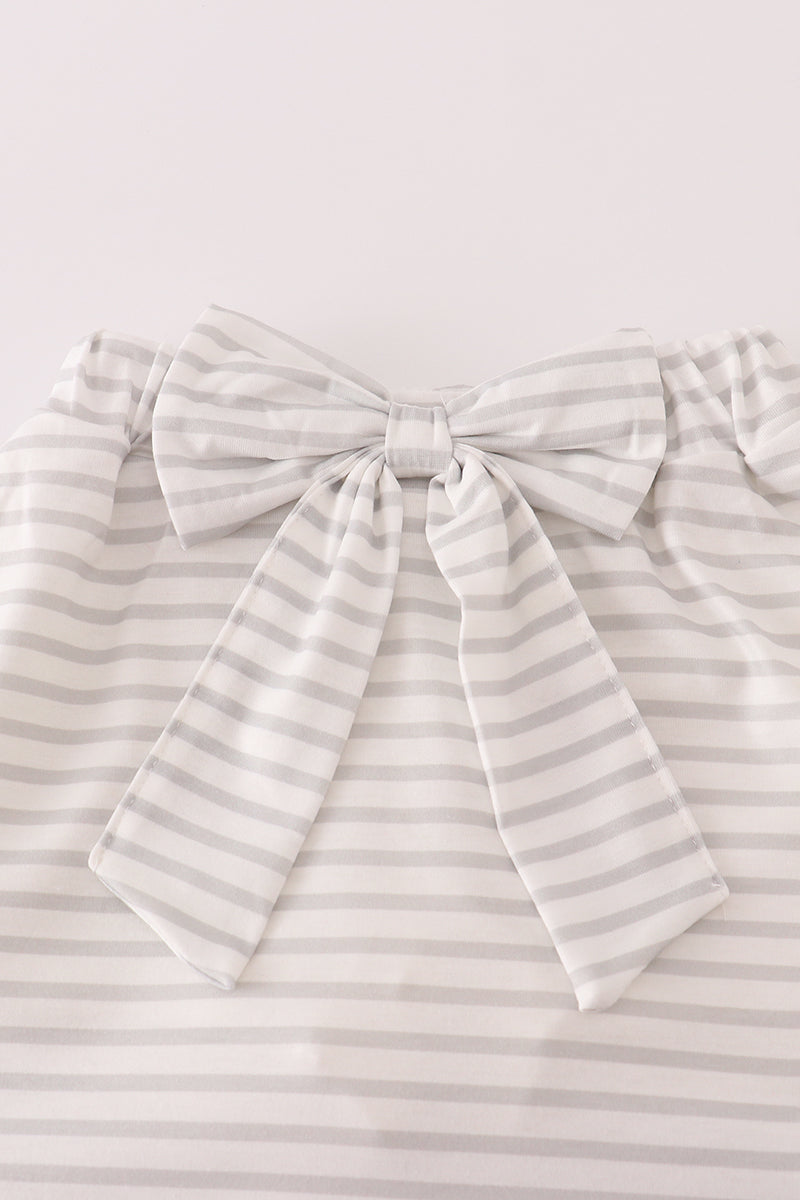 Rust Texas embroidery bow skorts set