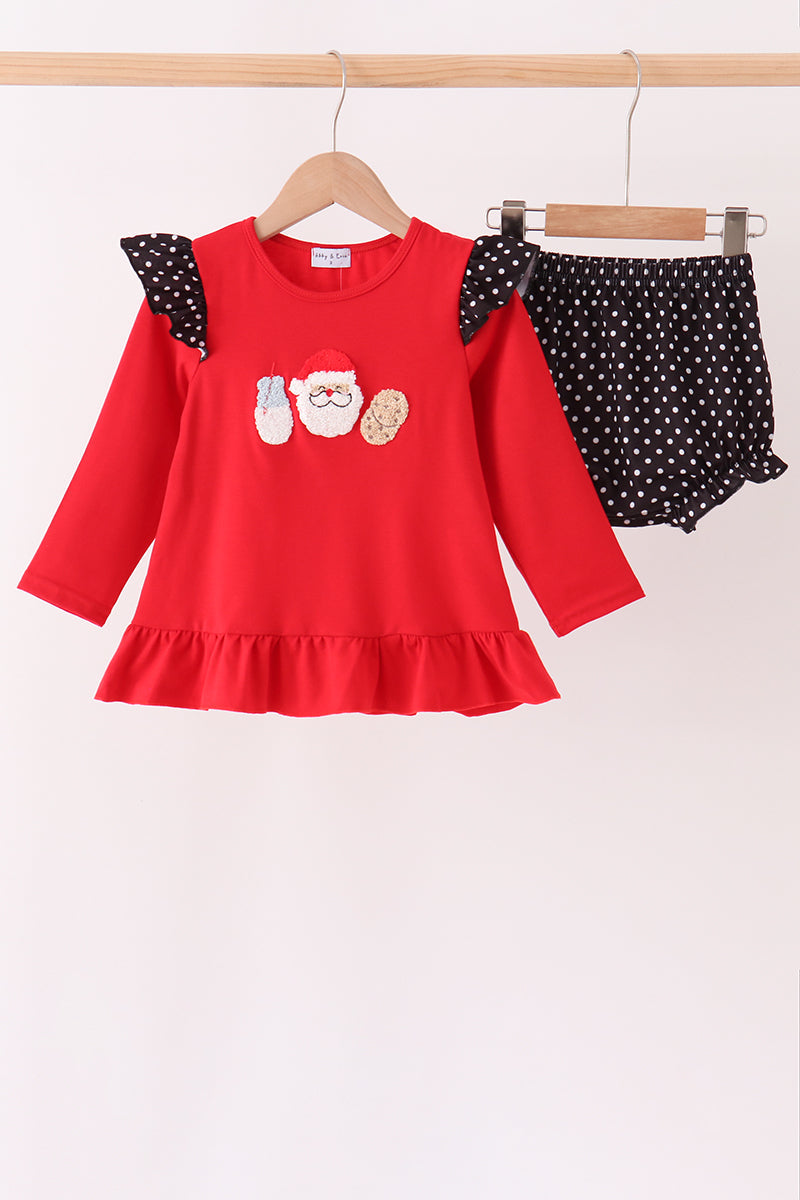 Red Milk Cookies French Knot Bloomer Set