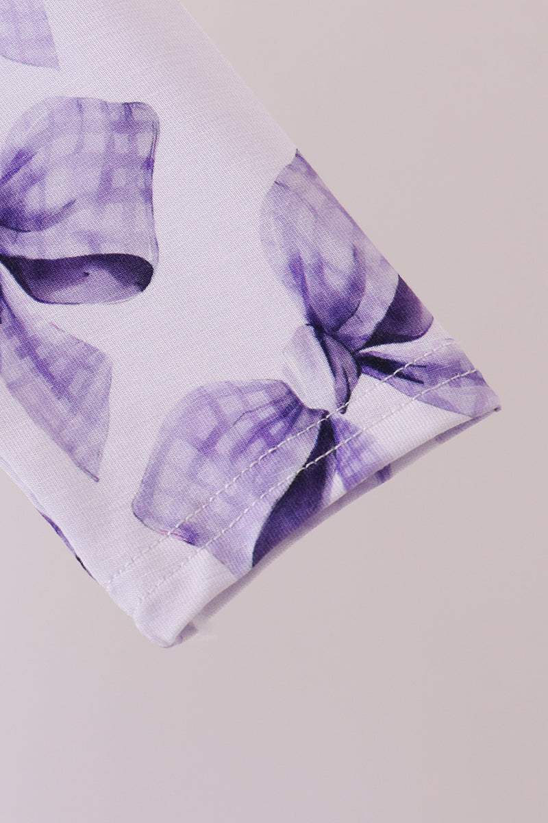 Purple Bow Zip Bamboo Dress