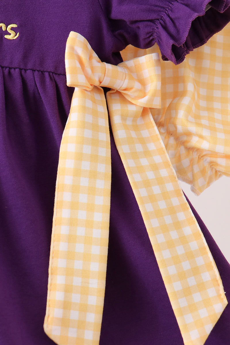 Purple LSU Geaux Tigers Embroidery Bloomer Set