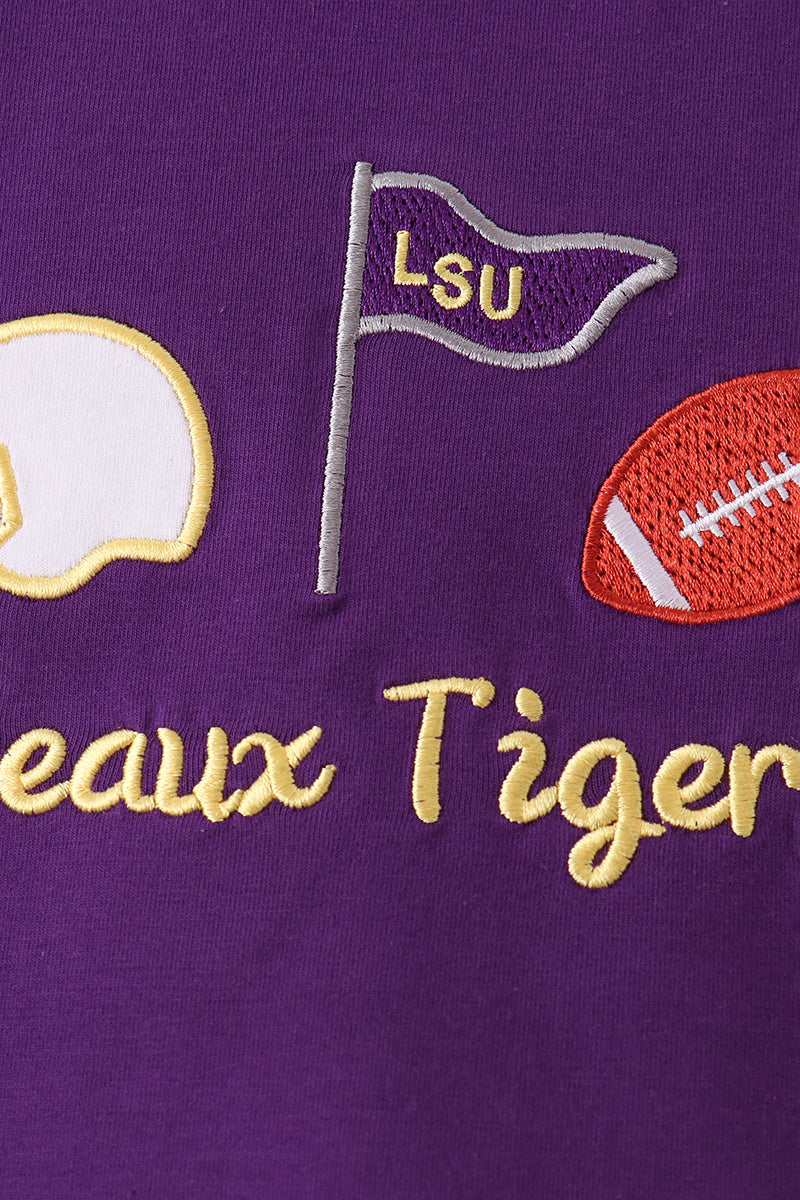 Purple LSU Geaux Tigers Embroidery Pants Set
