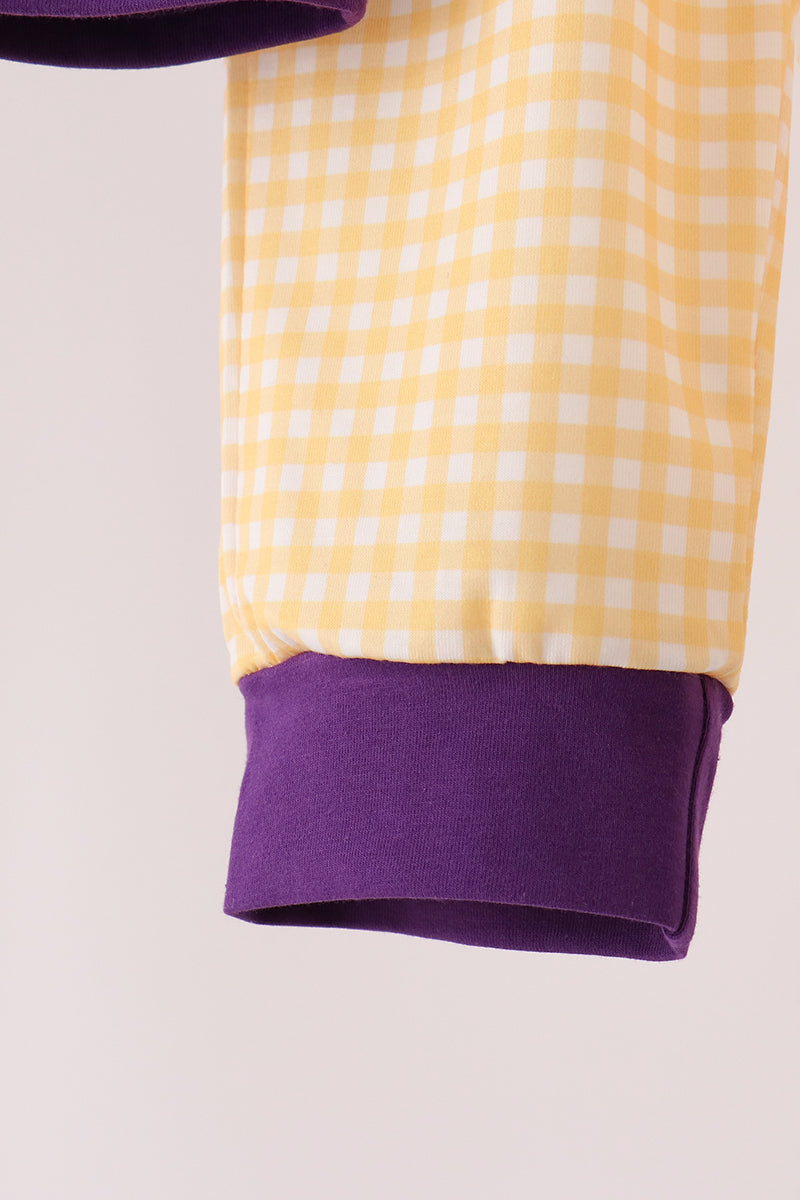 Purple LSU Geaux Tigers Embroidery Pants Set