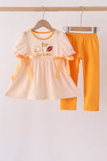 Orange Tennessee Go Vols Embroidery Bow Pants Set