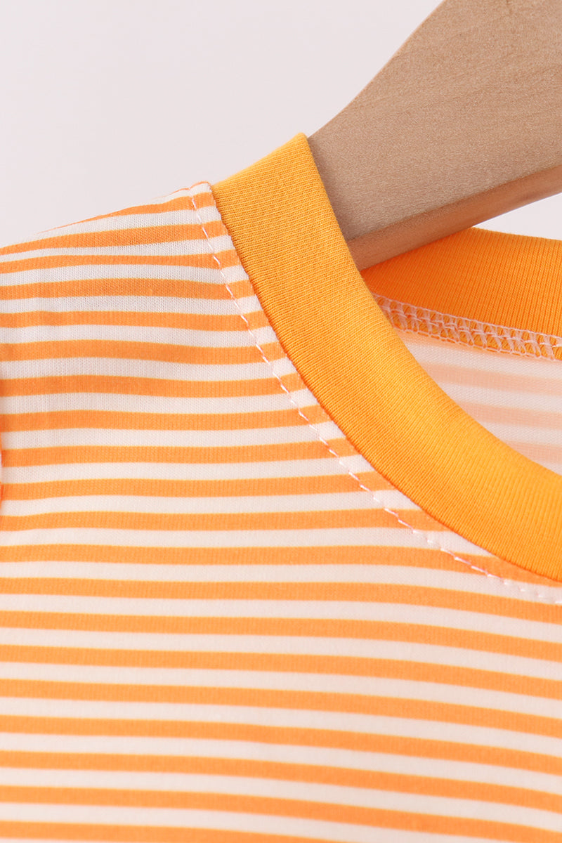 Orange Tennessee Go Vols Embroidery Romper