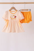 Orange Tennessee Go Vols Embroidery Bow Bloomer Set