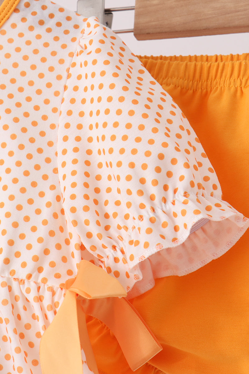 Orange Tennessee Go Vols Embroidery Bow Bloomer Set
