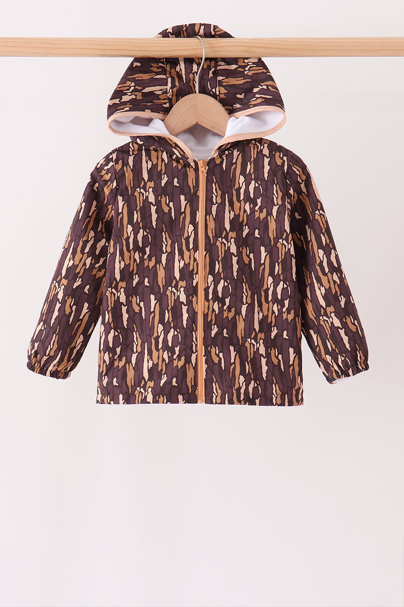 Brown Camouflage Raincoat