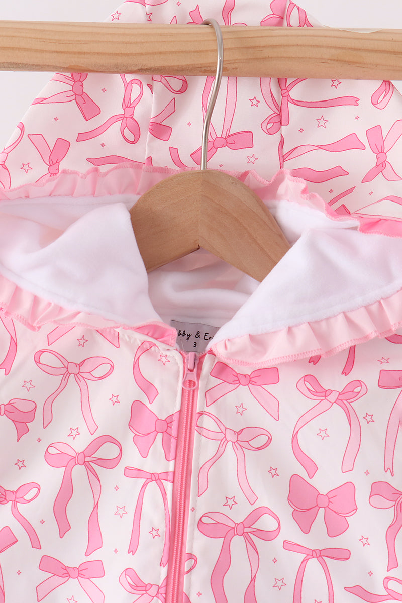 Pink Bow Ruffle Raincoat