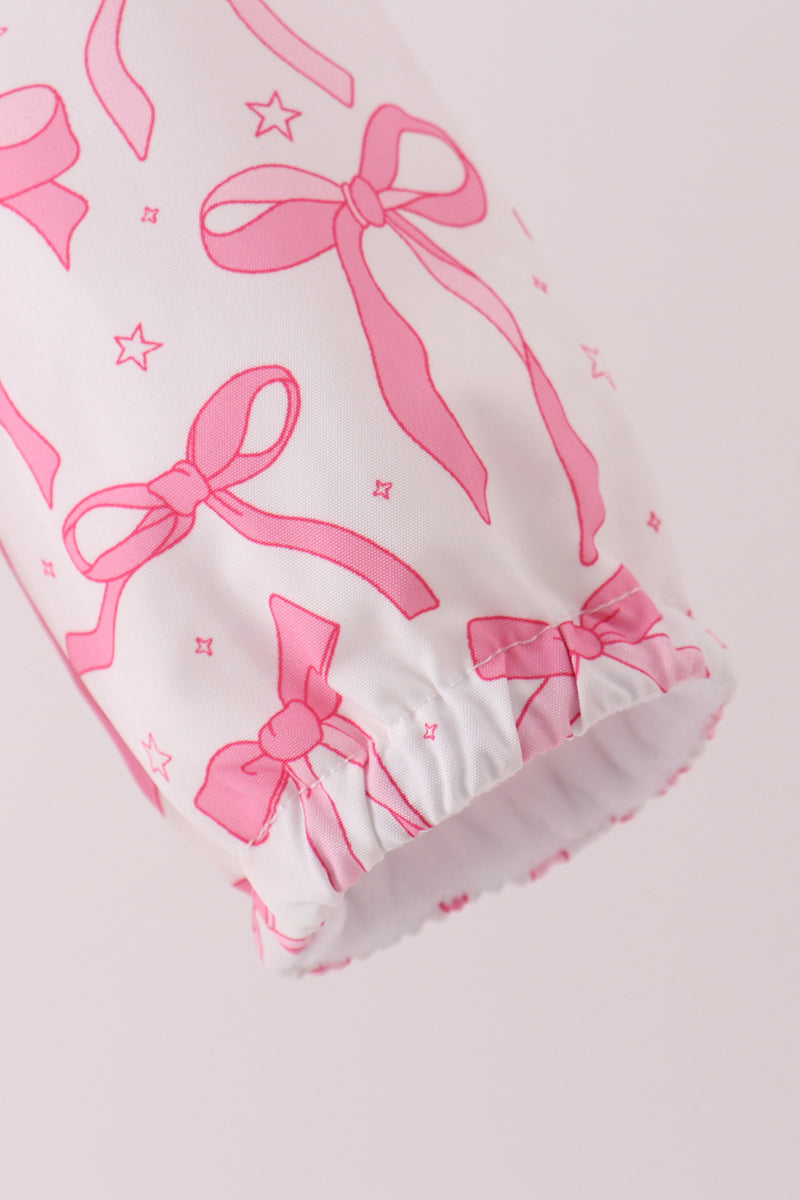 Pink Bow Ruffle Raincoat
