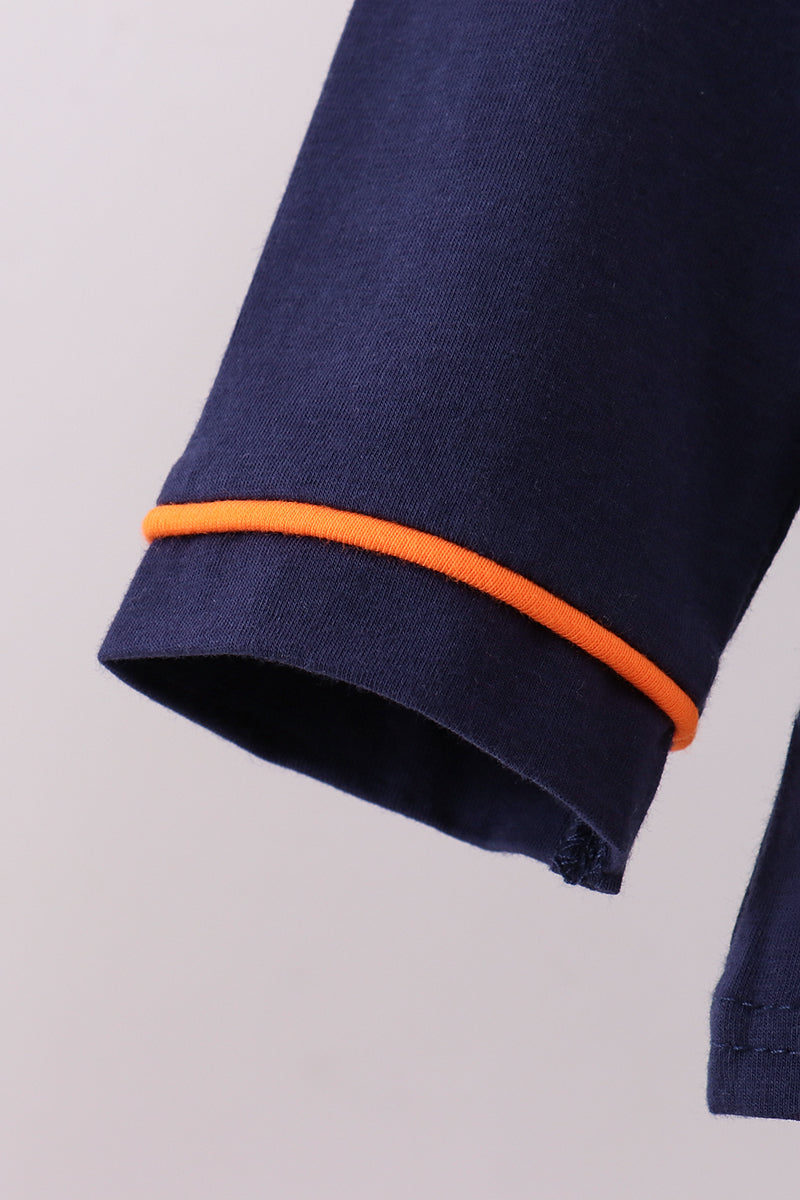 Premium Navy Auburn tiger embroidery cardigan