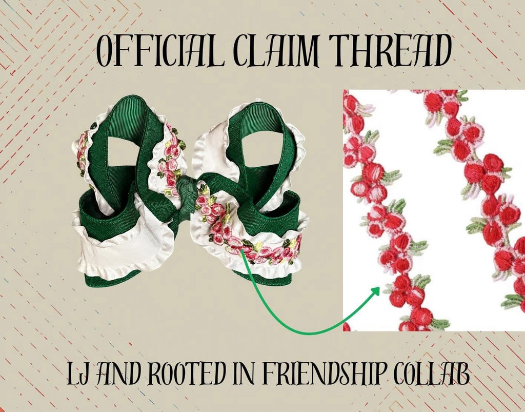 PO93 Green floral print bow collection - Bubble