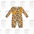Mustard floral print ruffle collection - Diaper Set