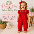 RED CHRISTMAS TREE HAND SMOCKED ROMPER