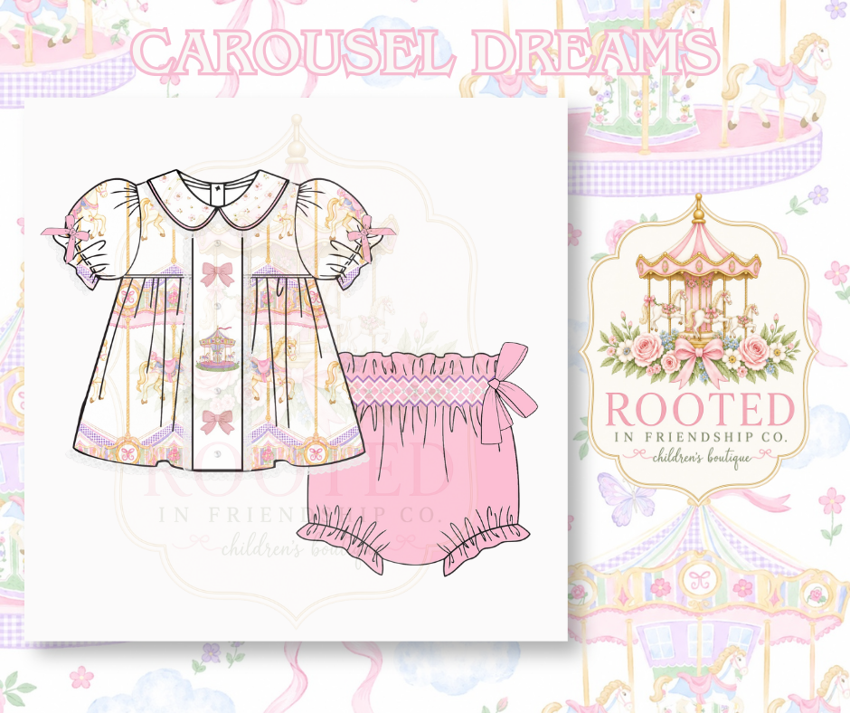 Carousel Dreams Smocked Bloomer Set