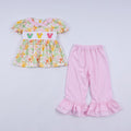 SWEET ISLAND CHARACTER HAND SMOCKED RUFFLE PANTS SET