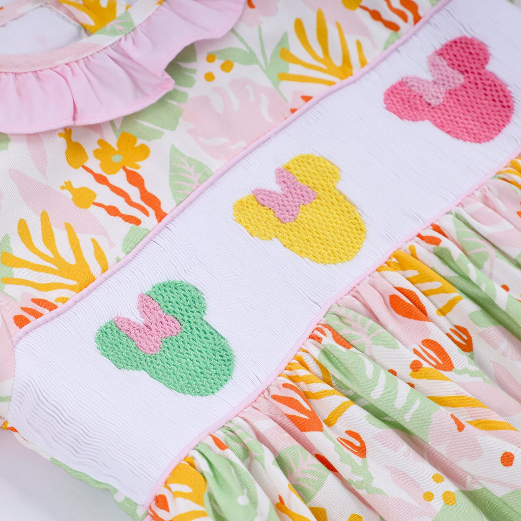 SWEET ISLAND CHARACTER HAND SMOCKED RUFFLE PANTS SET