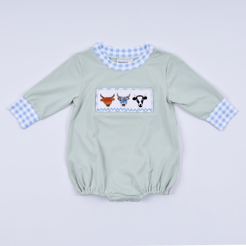 SAGE COW HAND SMOCKED BUBBLE