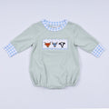 SAGE COW HAND SMOCKED BUBBLE