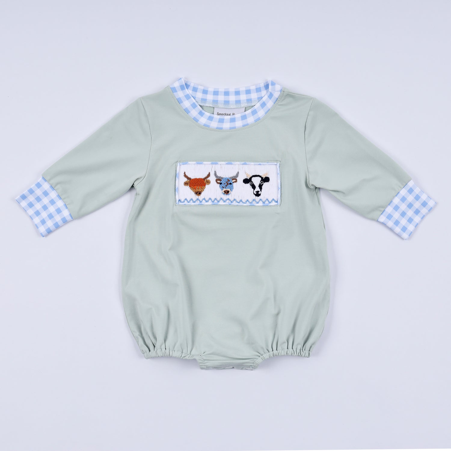 SAGE COW HAND SMOCKED BUBBLE