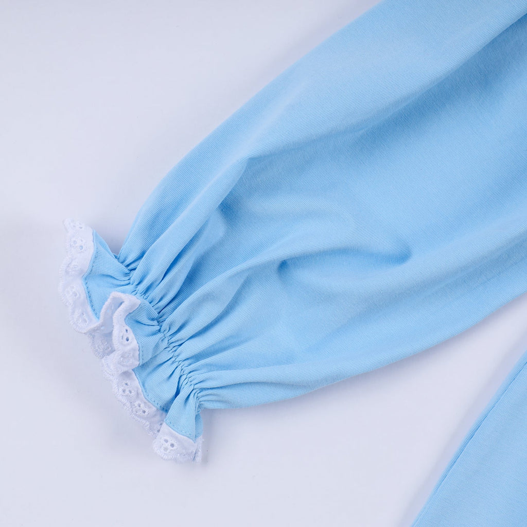 BLUE NATIVITY HAND SMOCKED DRESS