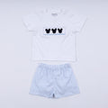 BLUE CHARACTER HAND SMOCKED GINGHAM SHORTS SET