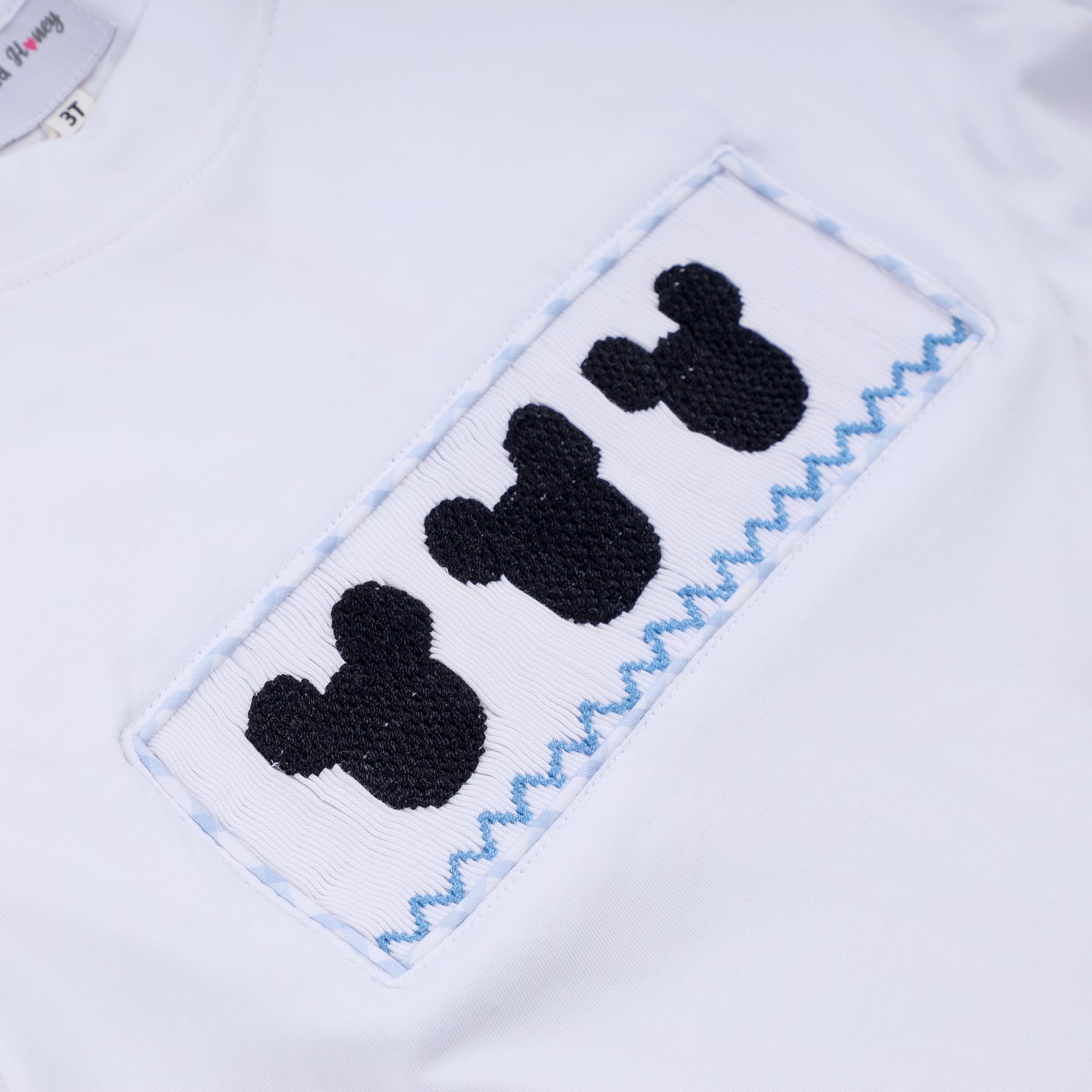 BLUE CHARACTER HAND SMOCKED GINGHAM SHORTS SET