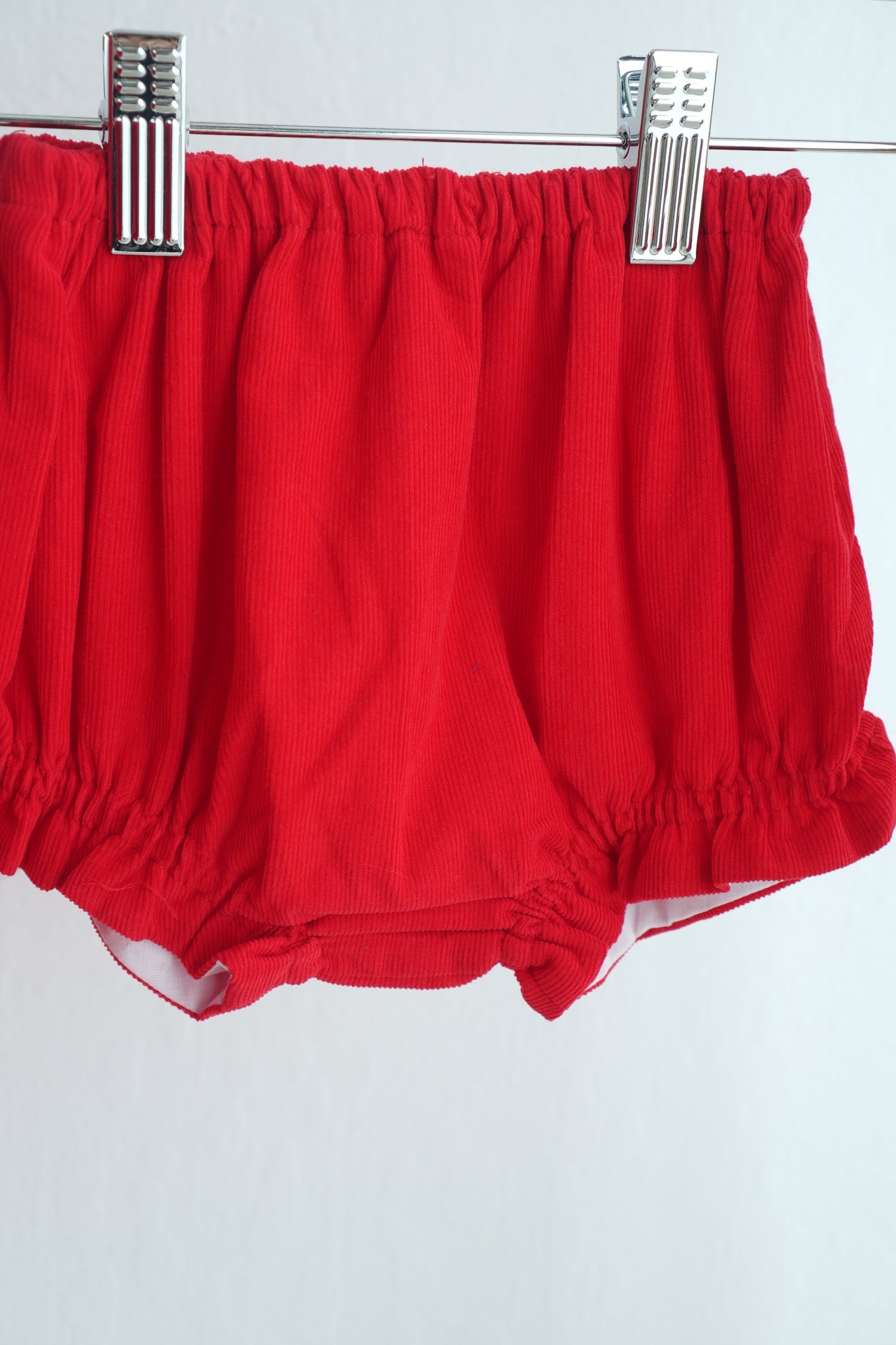 RED CHRISTMAS TREE HAND SMOCKED BLOOMER SET