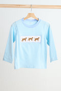 BLUE PUPPY HAND SMOCKED BOY STRIPE TOP