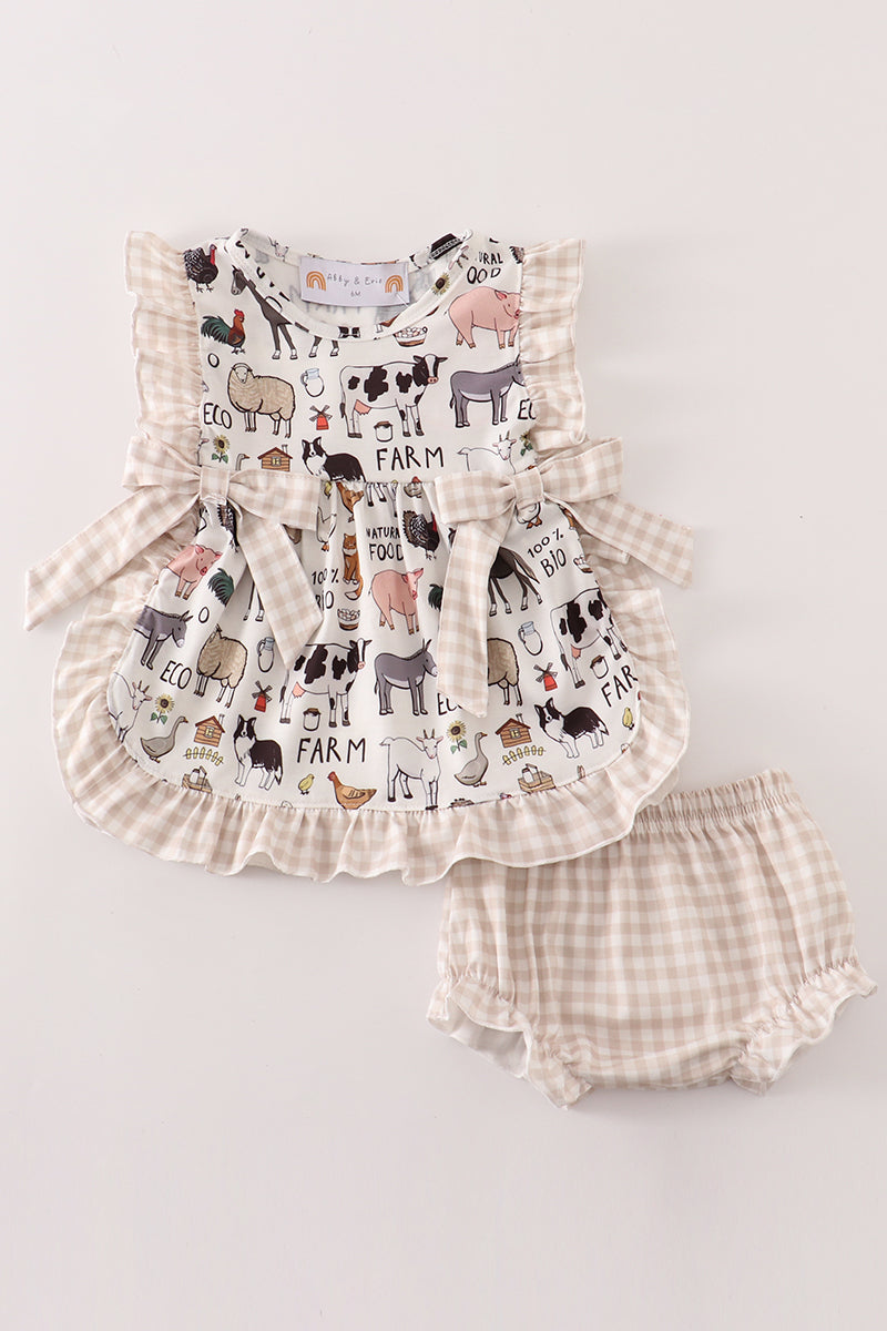 BEIGE FARM BLOOMER SET
