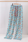 Blue christmas character print dad pajamas pants