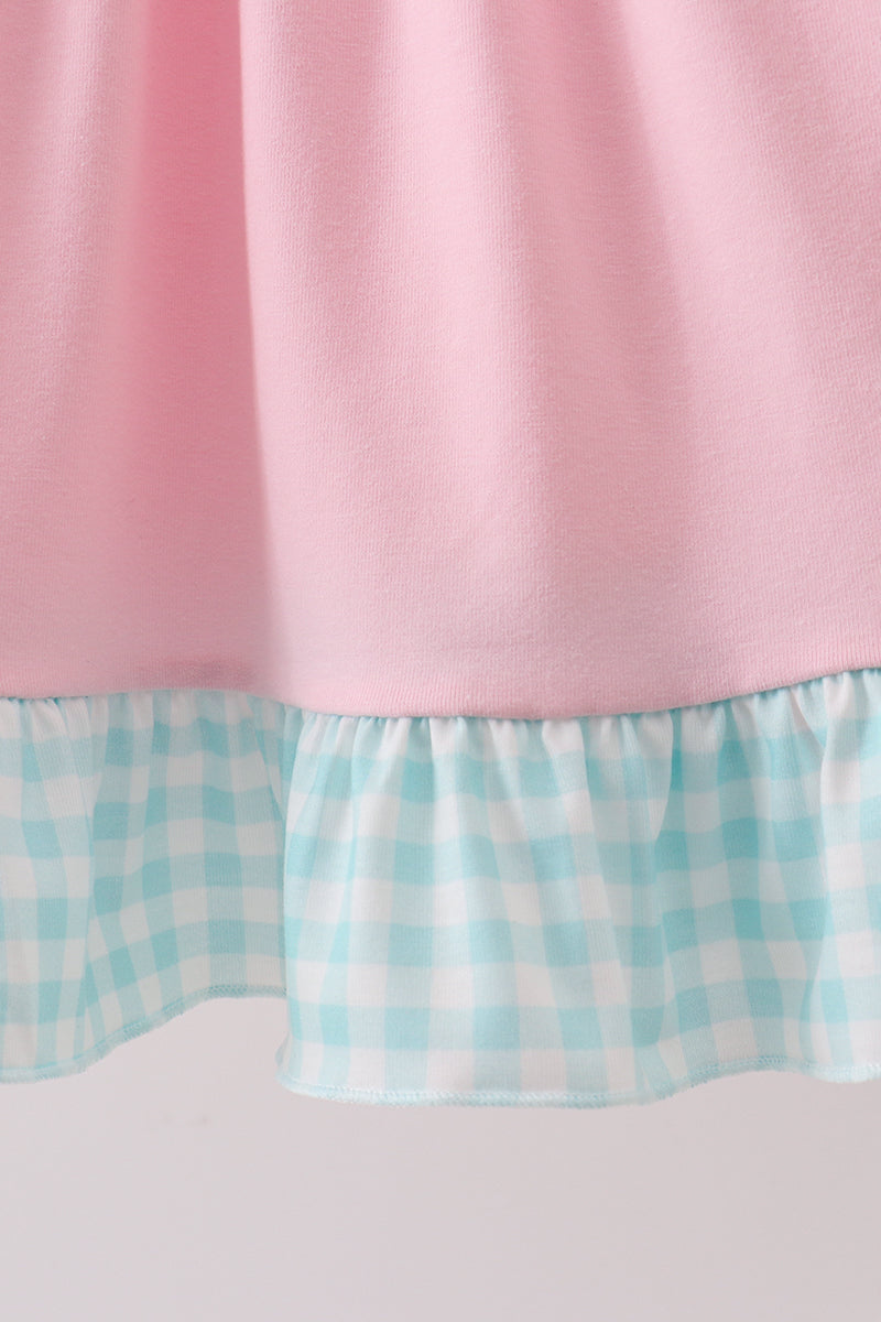 PINK BOW FRENCH KNOT BOW DRESS