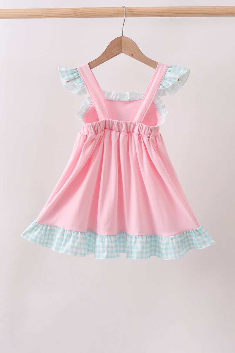 PINK BOW FRENCH KNOT BOW DRESS