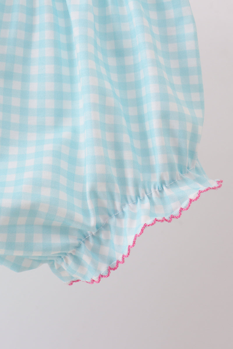 BLUE UMBRELLA SMOCKED BLOOMER SET