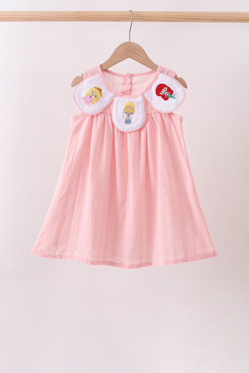 PINK PRINCESS EMBROIDERED JACQUARD DRESS