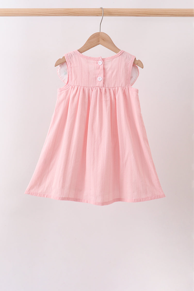PINK PRINCESS EMBROIDERED JACQUARD DRESS