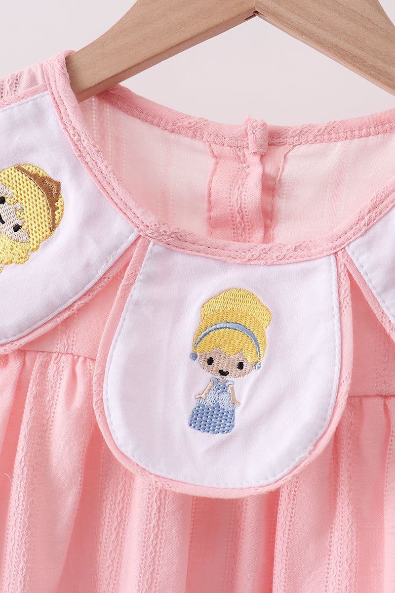 PINK PRINCESS EMBROIDERED JACQUARD DRESS
