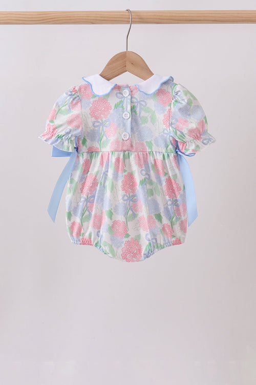 BLUE HYDRANGEA SMOCKED BUBBLE