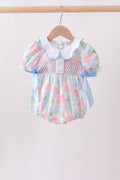 BLUE HYDRANGEA SMOCKED BUBBLE