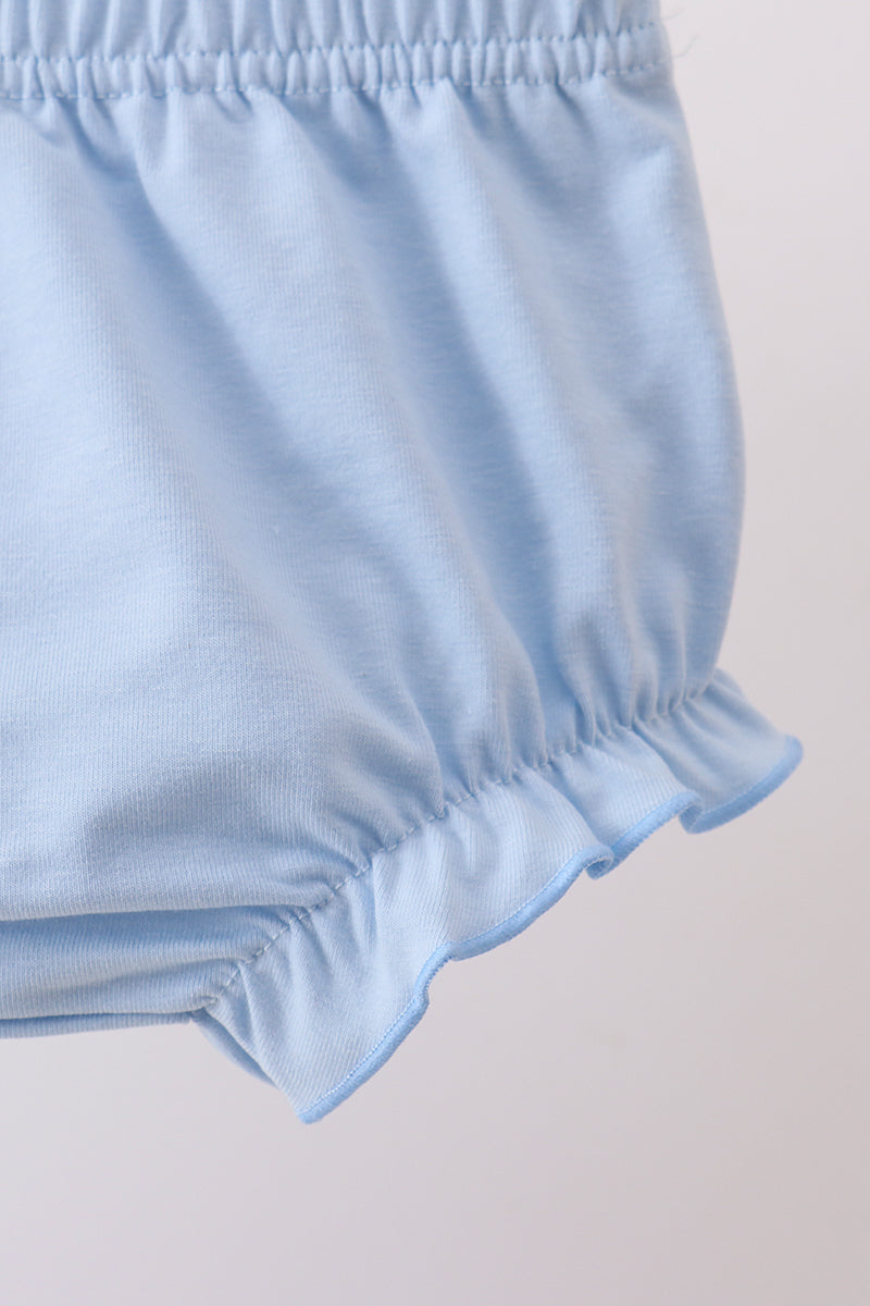 BLUE HYDRANGEA SMOCKED - DIAPER SET