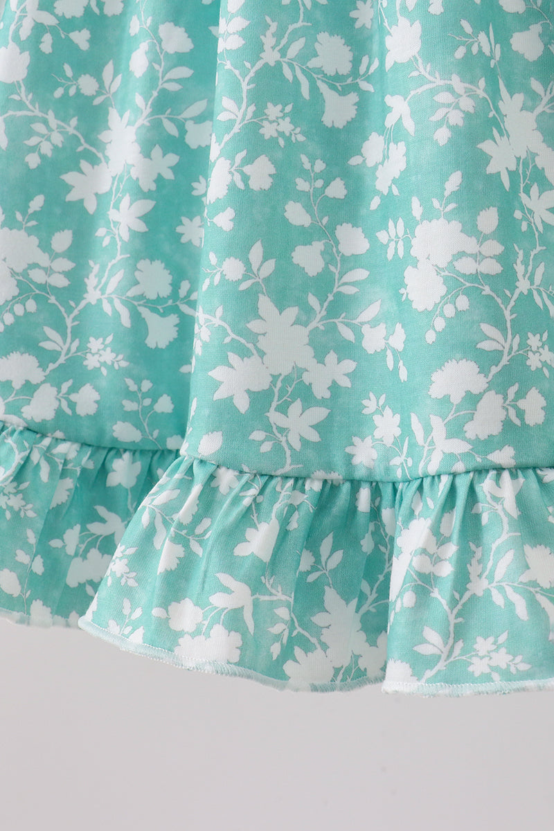 SAGE FLORAL SMOCKED SET