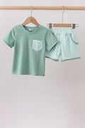BOYS - SAGE PLAID SET